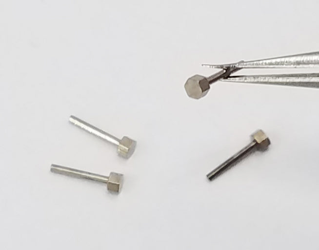 Simulated Hex Bolt 1.2mm Nickel Plated Brass