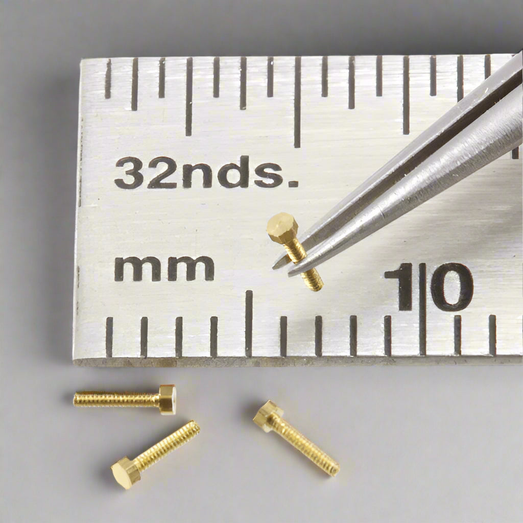 0.5mm x 3mm Hex Bolts Brass