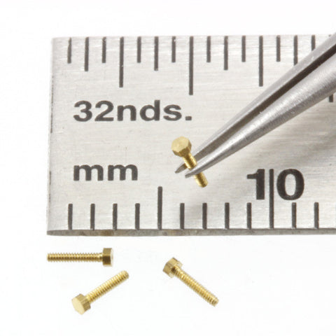 Bolts - Hex-Head - 0.5 mm x 3 mm - Brass - BT05