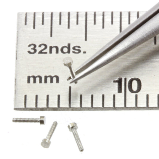 Bolts - Hex-Head - 0.6 mm x 4 mm - Nickel Plated Brass | BT06n