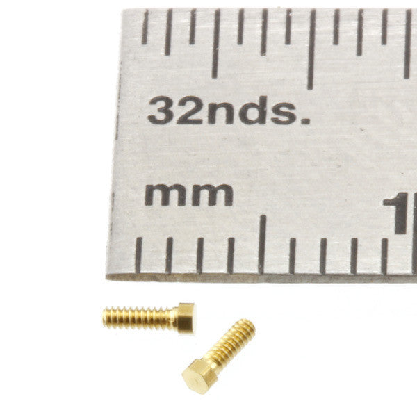 Bolts - Micro Hex Head - 0.8 mm X 2.5 mm - Brass - BT08M