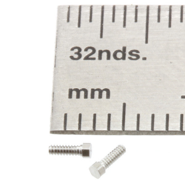 Bolts - Micro Hex Head - 0.8 mm X 2.5 mm - Nickel Plate - BT08Mn