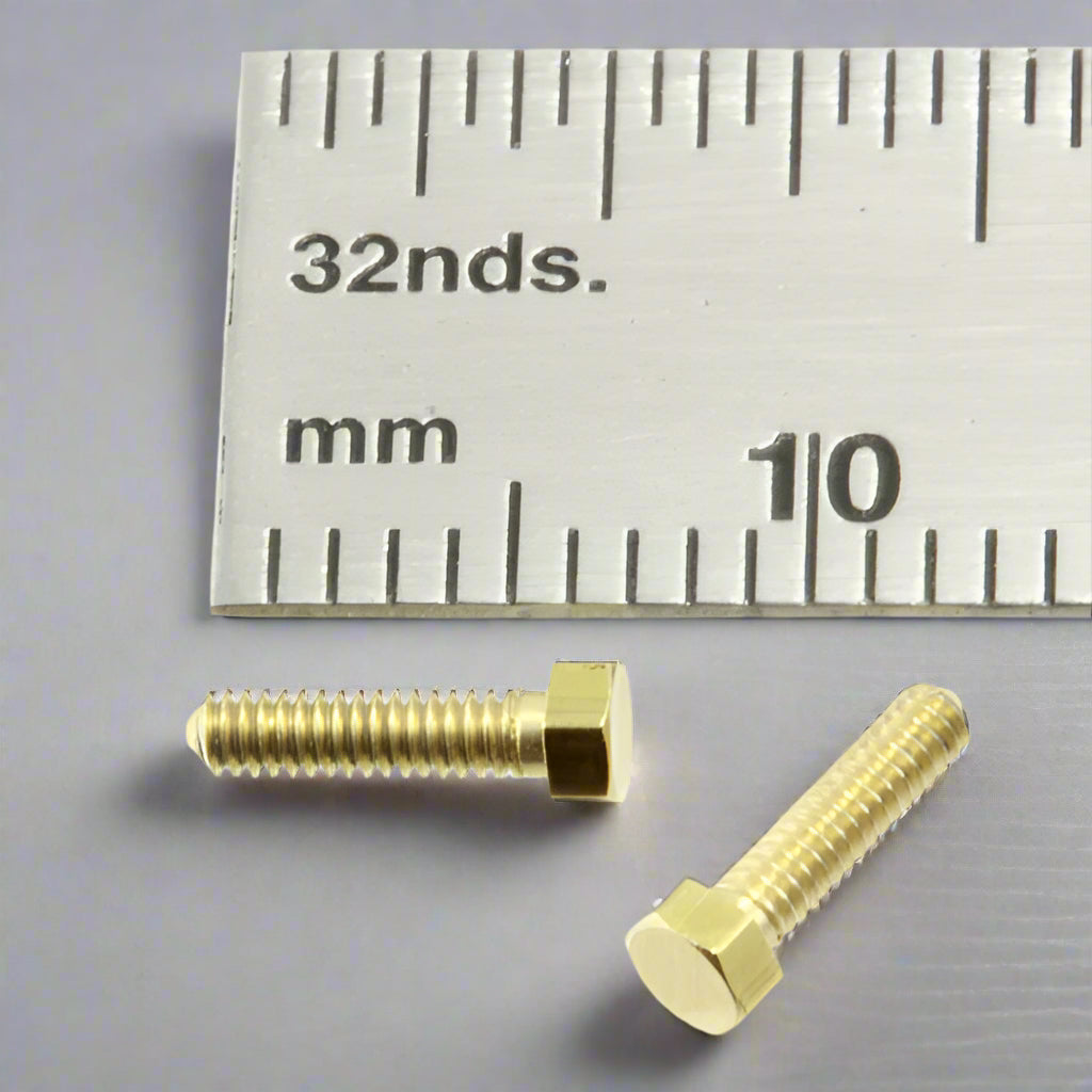 0-80 x 1/4" Hex Bolts Brass