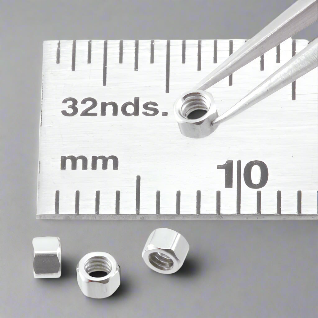 Hex Nuts  1.4 mm - Nickel Plated Brass - N014n