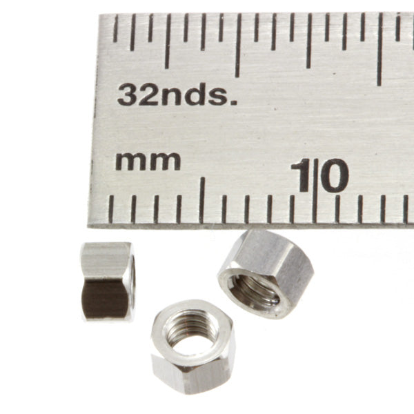 Nuts - Low Profile -  2.5 mm - Nickel Plated Brass - N025ln