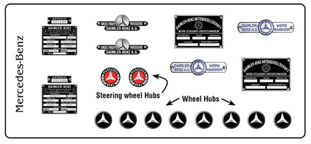 Mercedes Identification Plates