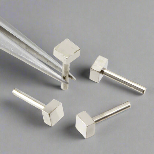 Simulated Square Head Bolt   1.2 mm Nickel Plated Brass