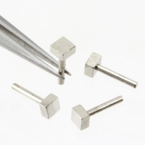 Simulated Square-Head Bolts - 1.2 mm - Nickel Plated Brass - SSQB12n